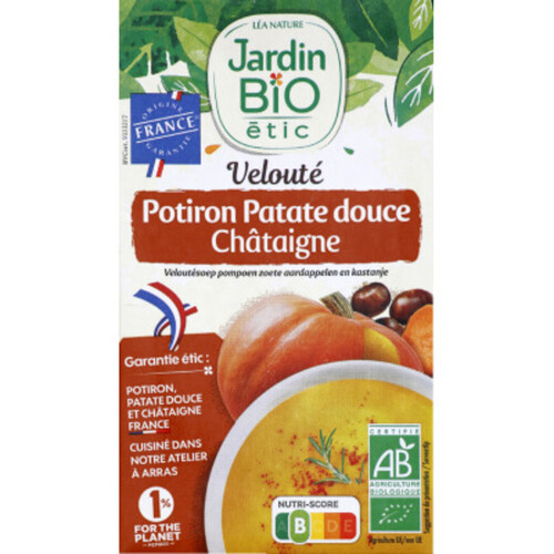 Jardin bio velouté potiron patate douce châtaigne bio 1L