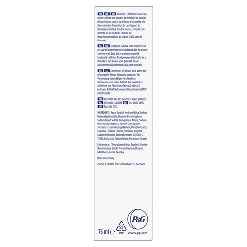 Oral-B 3D White Clinical Blanc Éclatant Dentifrice 75ml