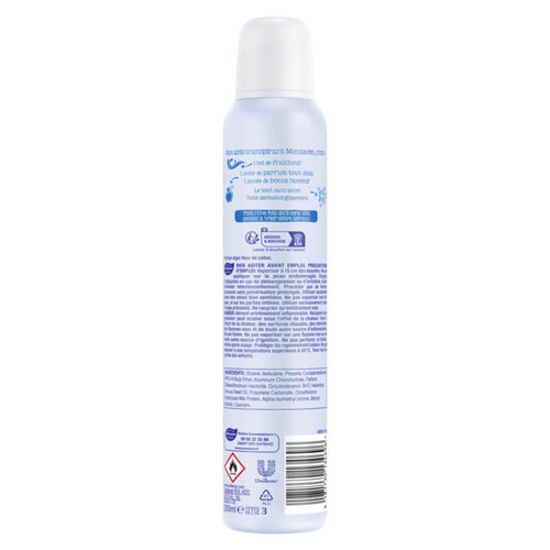Monsavon Déodorant Femme Spray Antibactérien Lait & Coton 0% Alcool 200Ml