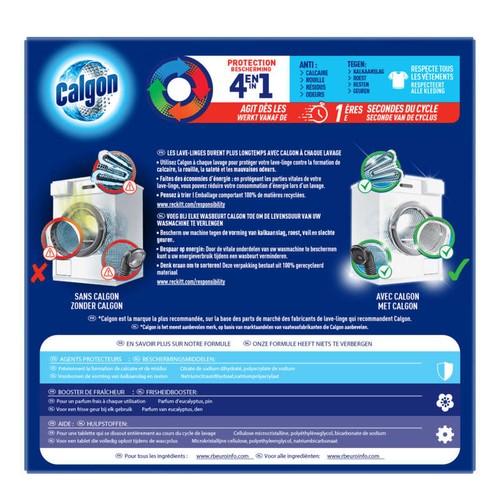 Calgon Tablettes Anti Calcaire Pour Lave-Linge X17