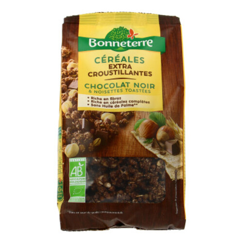 [Par Naturalia] Bonneterre Céréales croustillantes chocolat noir noisettes Bio 375g