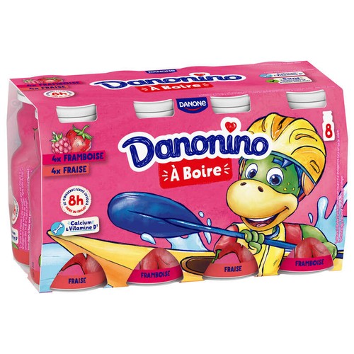Danonino Yaourt à boire fraise framboise 8x100g