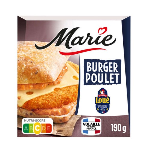 Marie Burger Poulet, Emmental et Mayonnaise Epicée 190g