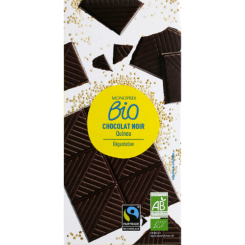 Monoprix Bio tablette de chocolat noir quinoa 100g