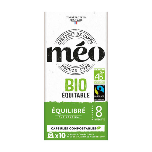 Meo Café Equilibre Max havelaar Bio 10 capsules 53g