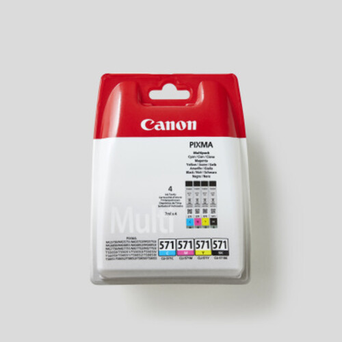 Canon 4 Cartouches CLI-571 Noir + Trois Couleur