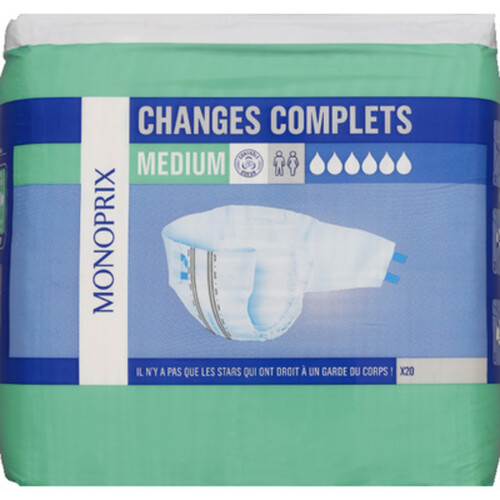 Monoprix Changes Complets Mixtes Medium Taille 38-54 x20