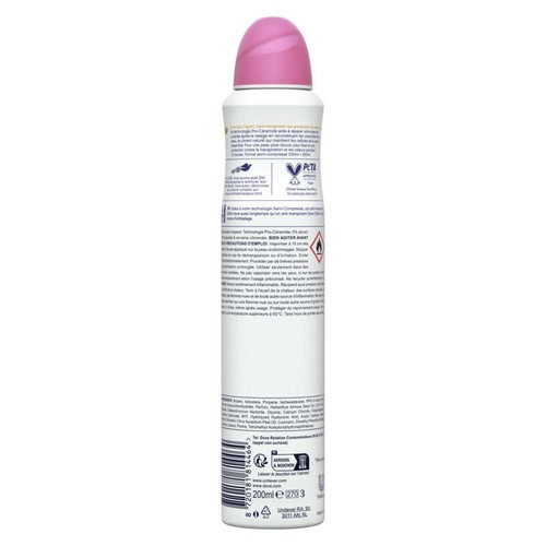 Dove Apaise & Aide à Réparer Déodorant Spray Anti-Transpirant Semi-Compressé Grenade 200ml