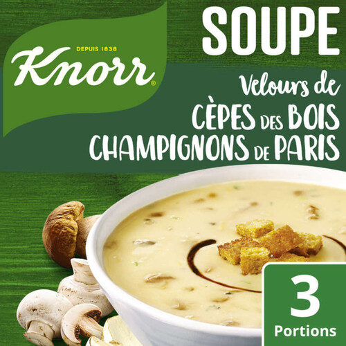 Knorr Moments Gourmets Soupe déshydratée Velours de Cèpes Champignons 91g 3 Portions