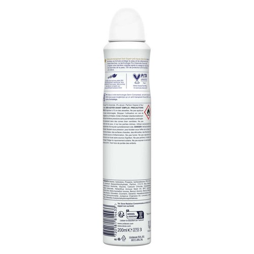 Dove Déodorant Spray Anti-Transpirant Semi-Compressé Invisible Dry 200ml