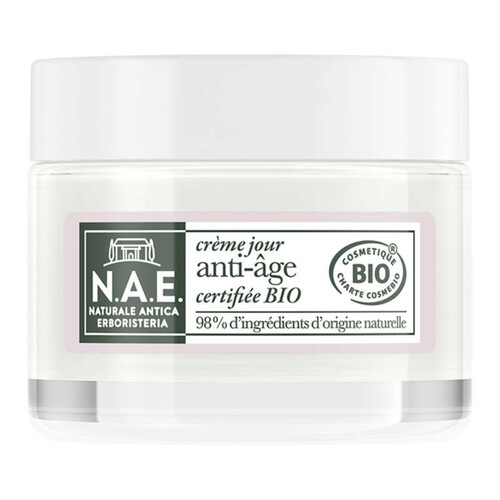 N.A.E Crème Jour Anti-Age à l'Huile de Pépins de Raisin Bio & Acide Hyaluronique 50ml