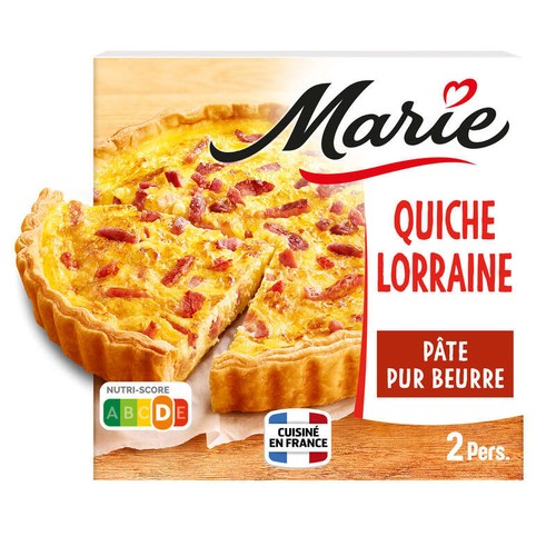 Marie Quiche Lorraine lardons fumés crème fraîche et emmental pur beurre marie 400g