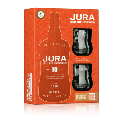 Vignoble Du Jura Coffret Jura Whisky Single Malt Scotch 10 Ans + 2 Verres
