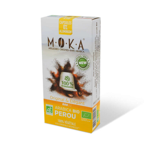 Moka Capsules de Café Arabica Bio du Pérou Original & Élégant 55g