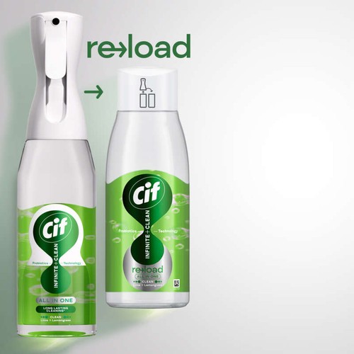 Cif Infinite+Clean Spray Multi-Usages Nettoyage sans Efforts 280ml