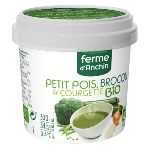 Ferme d'Anchin Soupe petit pois brocoli et courgette Bio 300ml