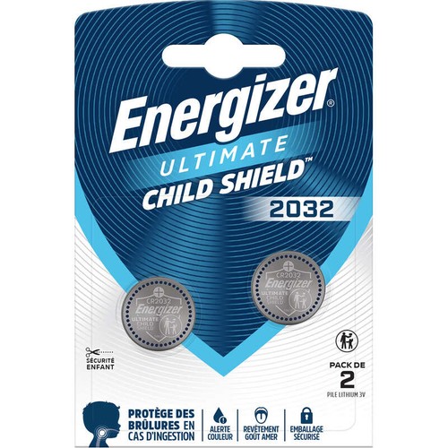Energizer Ultimate Lithium Piles bouton CR 2032, pack de 2