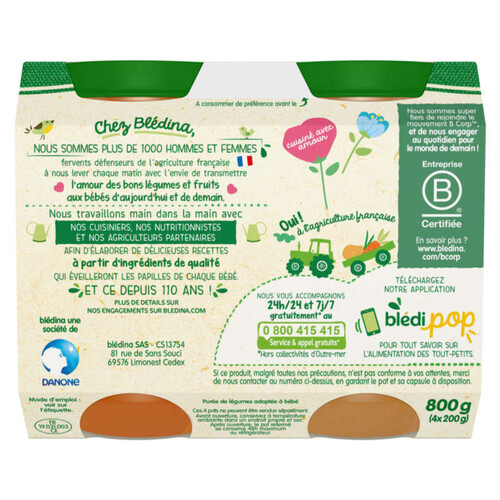 Blédina Pots légumes 4x200g