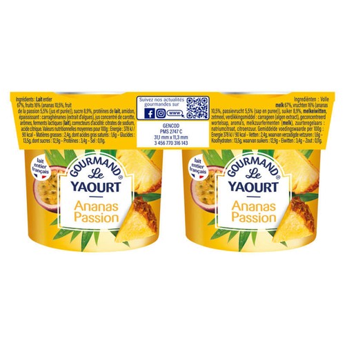 Mamie Nova Yaourt Ananas Passion 2x150g