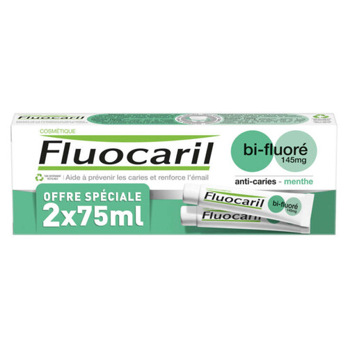[Para] Fluocaril Dentifrice Menthe Bi-Fluoré 145mg Lot 2x75ml