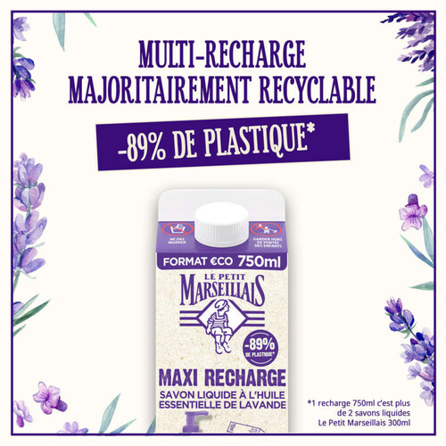 Le Petit Marseillais Savon Liquide Lavande Recharge 750ml