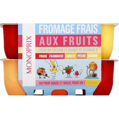 Monoprix Fromage Frais aux Fruits 12x50g