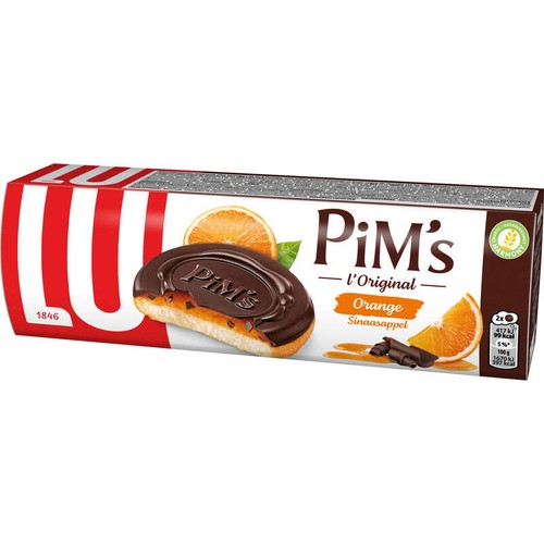 Lu Pim's Biscuits génoise Orange et nappage Chocolat 150g