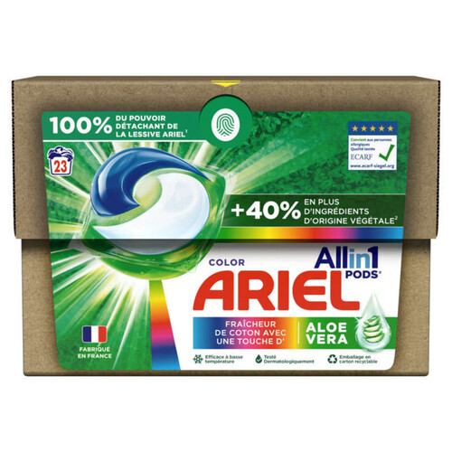 Ariel all-in-1 pods détergent aloe vera color x23 doses