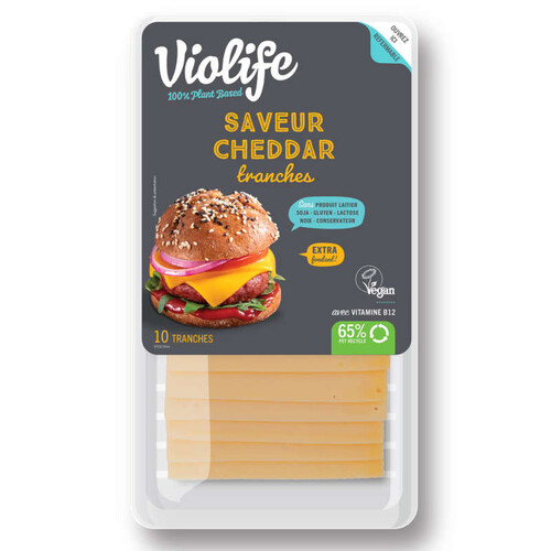 Violife tranches saveur cheddar 100% vegan 10 tranches 200g