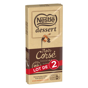 Nestle Dessert tablette Chocolat Noir Corsé 2x200g