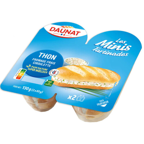 Daunat Minis tartinades thon fromage frais ciboulette dau 130g