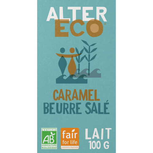 Alter Eco Chocolat Au Lait Du Pérou, Caramel Beurre Salé, Bio 100G