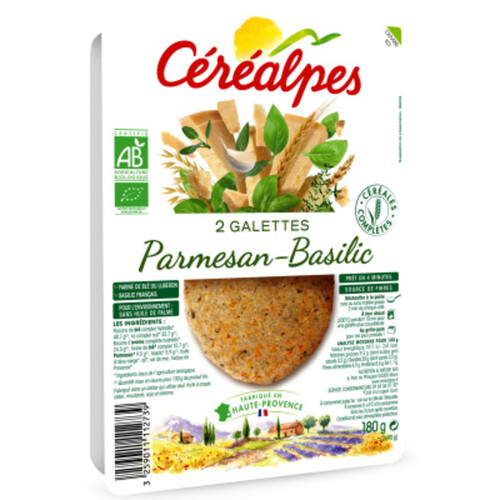 [Par Naturalia] Cerealpes Galettes Parmesan & Basilic 2X90G Bio