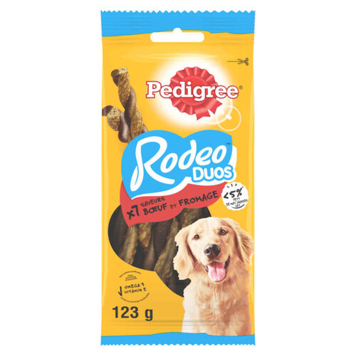 Pedigree Rodeo Duos Friandises au bœuf et fromage pour chien 123g