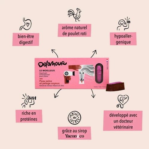 Delamour pâtisserie pour chiens - Le Moelleux Peau et Poils 100g