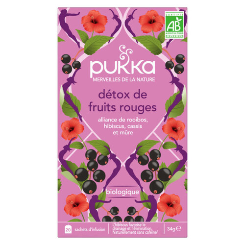 Pukka Merveilles de la nature Infusion Détox de Fruits Rouges Bio x20