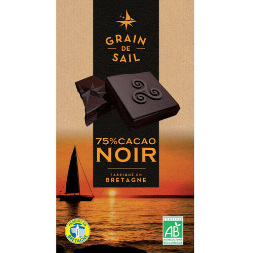 Grain de Sail Tablette de Chocolat Noir 75% Bio 100g
