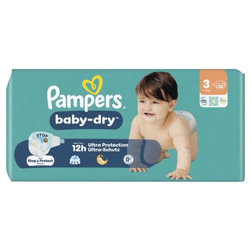 Pampers Baby-Dry Taille 3 - 6kg-10kg – x52 Couches