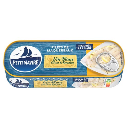 Petit Navire Filets de Maquereaux au Vin Blanc Citron & Romarin 175g