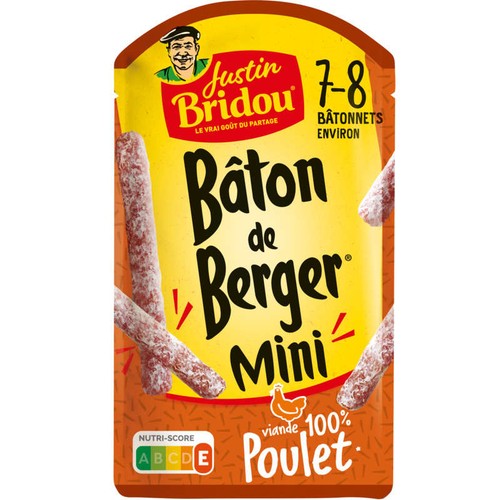 Justin Bridou Bâton de Berger Mini 100% Poulet x10 80g
