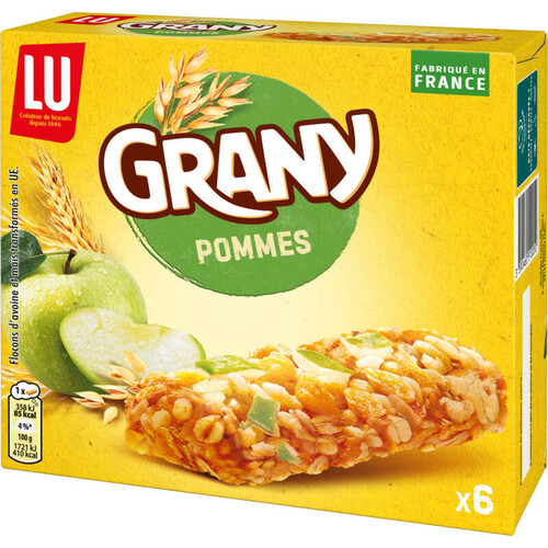 Lu Grany Barres de Céréales Pommes 125g