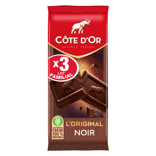 Côte d'Or L'Original Tablette chocolat noir 3x100g