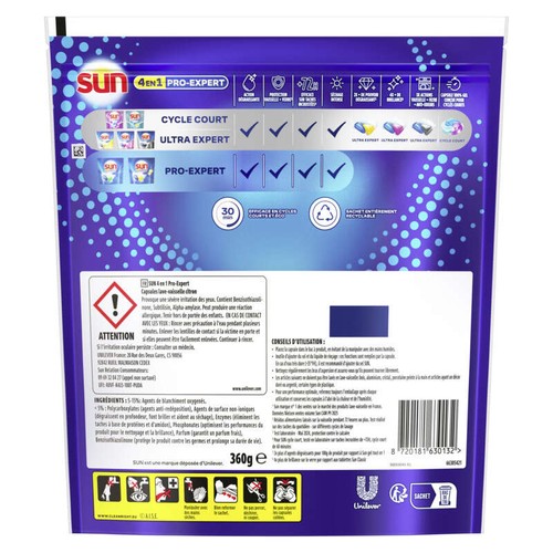 Sun Pro-Expert Capsules Lave-Vaisselle Citron x 24