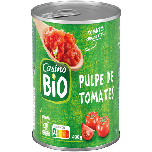 Casino Bio Tomates concassées - En dés - Biologique - 400g