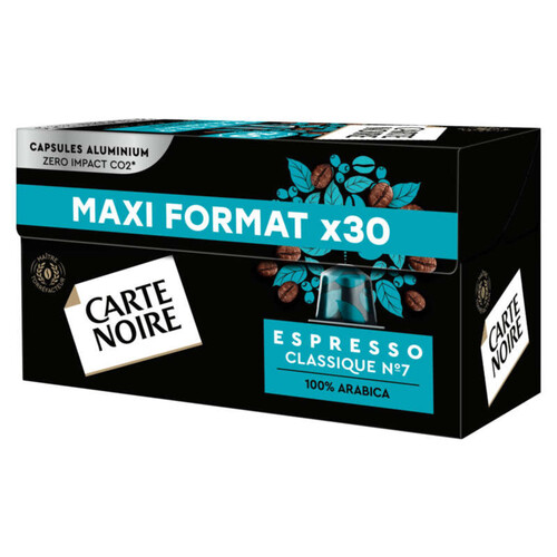 Carte noire 30 capsules alu espresso classique n°7 - 165g