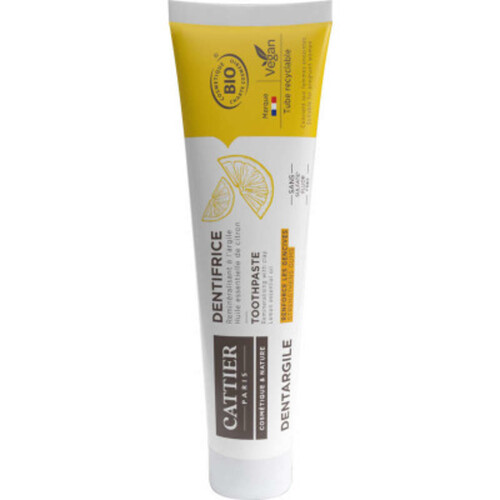 Cattier dentifrice dentargile citron 75ml