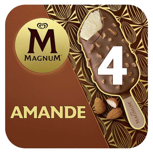 Magnum Glace bâtonnet amande 4x100ml - 300g