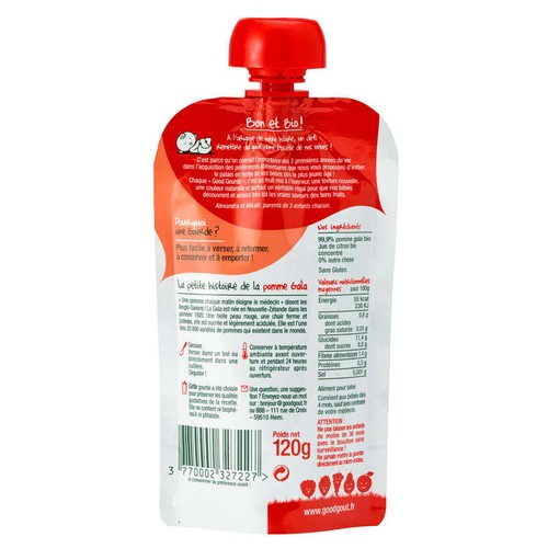 [Par Naturalia]  Good Gout Compote Gala Bio Dès 4 Mois 120g