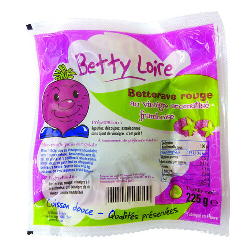 Betty Loire Betteraves Au Vinaigre Aromatisé Framboise 225G