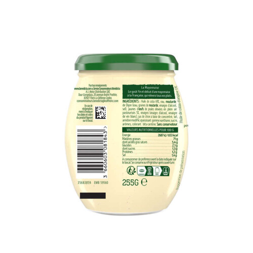 Bénédicta Mayonnaise bocal 255g